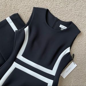 Black and White Calvin Klein Sheath Dress.